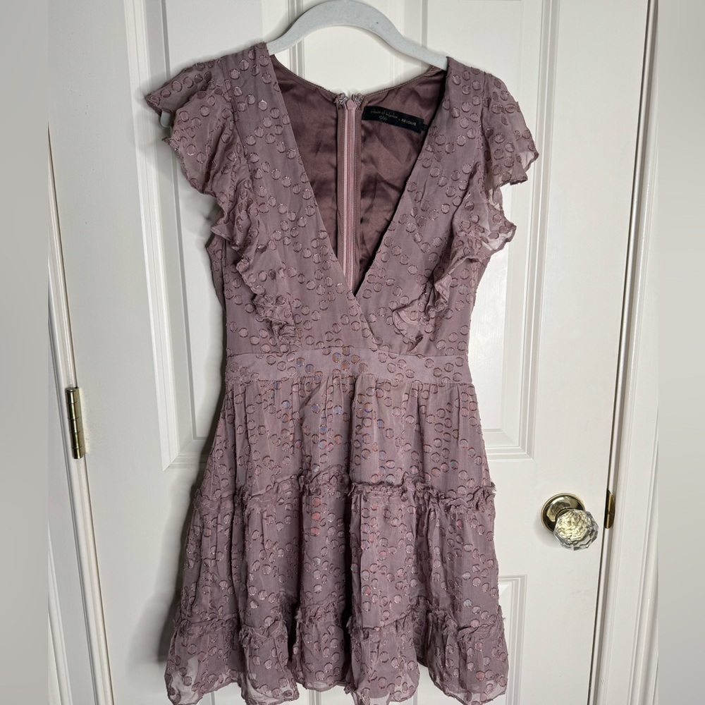 House of Harlow 1960 Textured Mauve Mini Dress